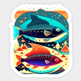 Sea and river inhabitants are wonderful fish.. Sticker